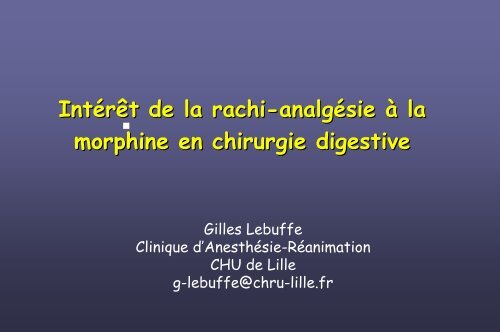 IntÃ©rÃªt de la rachi-analgÃ©sie Ã  la morphine en chirurgie ... - JLAR