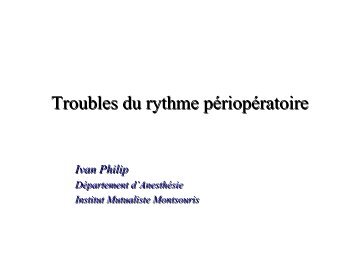 Troubles du rythme per opÃ©ratoires - JLAR