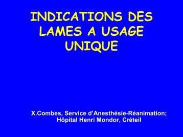 place des lames de laryngoscope Ã  usage unique - JLAR