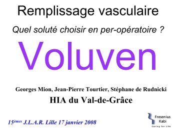 Remplissage vasculaire - JLAR