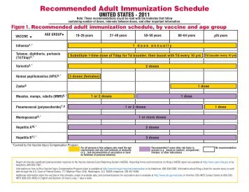 2011 Adult Immunization Schedule