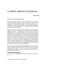 LE DROIT URBAIN DE KINSHASA1 - Journal of Legal Pluralism