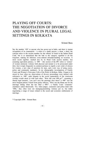 the negotiation of divorce and - Journal of Legal Pluralism