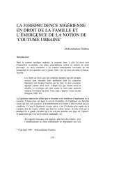 la jurisprudence nigÃ©rienne en droit de la famille - Journal of Legal ...