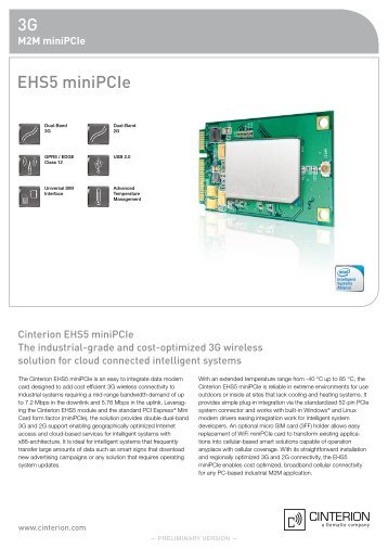 3G EHS5 miniPCIe - Cinterion