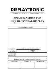 displaytronic xiamen zettler electronics co., ltd. specifications for ...