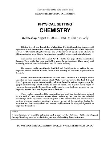 physical setting chemistry - JMap