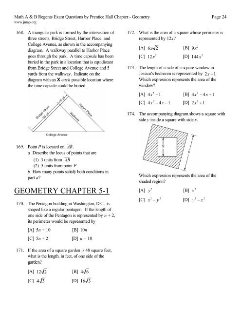 JEFFERSON MATH PROJECT REGENTS BY CHAPTER - JMap