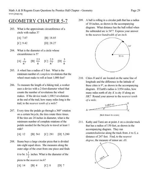 JEFFERSON MATH PROJECT REGENTS BY CHAPTER - JMap