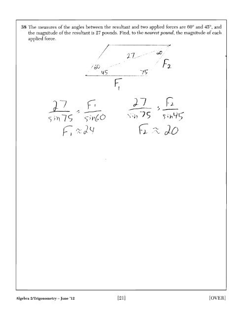 ALGEBRA 2/TRIGONOMETRY - JMap