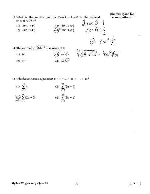 ALGEBRA 2/TRIGONOMETRY - JMap