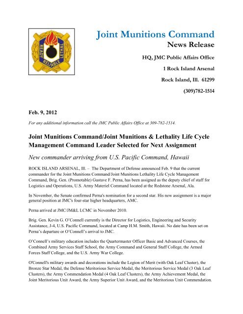 Joint Munitions Command Jmc U S Army