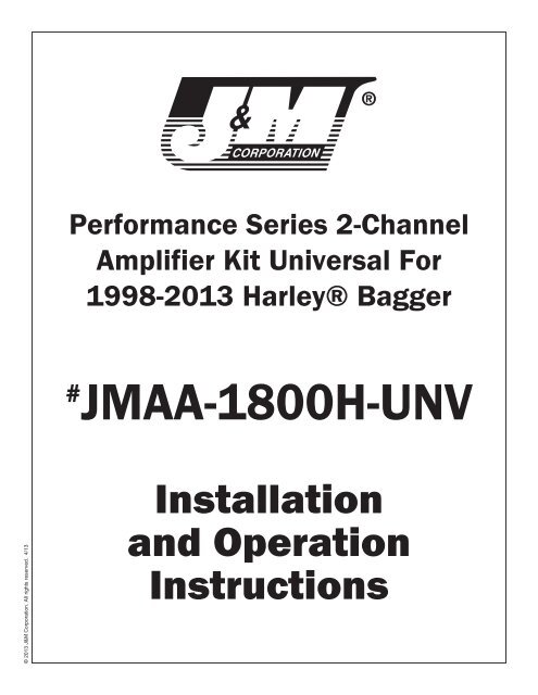 Installation Instructions - J&M Motorcycle Audio