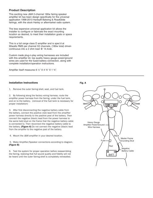 Installation Instructions - J&M Motorcycle Audio