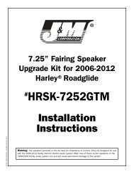 Installation and Instructions - J&M Motorcycle Audio