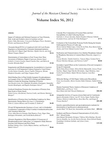 Volume Index 56, 2012 - Journal of the Mexican Chemical Society