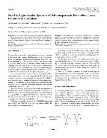 One-Pot Regioselective Synthesis of 4-Bromopyrazole ... - SciELO