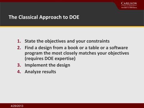 Exploring Best Practices in the Design of Experiments - JMP