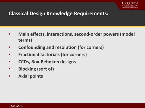 Exploring Best Practices in the Design of Experiments - JMP