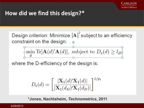 Exploring Best Practices in the Design of Experiments - JMP