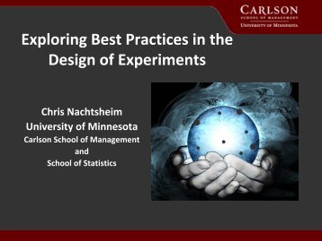 Exploring Best Practices in the Design of Experiments - JMP