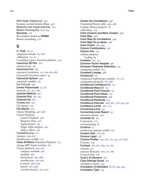 Modeling and Multivariate Methods - SAS