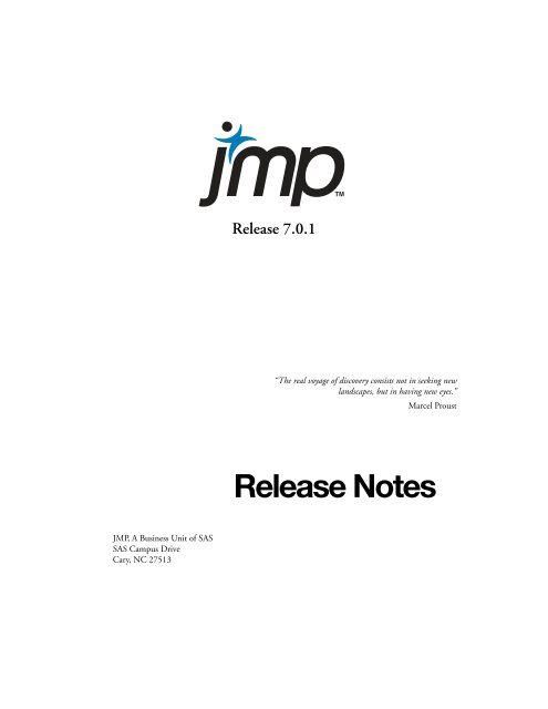 Release Notes for JMP 7.0.1