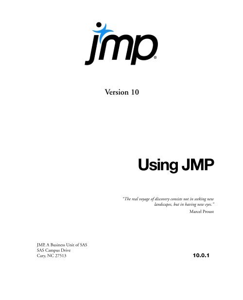Using JMP - SAS