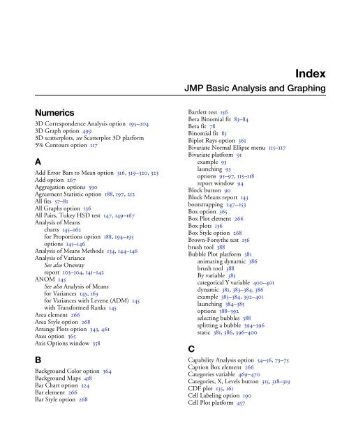 Basic Analysis and Graphing - SAS