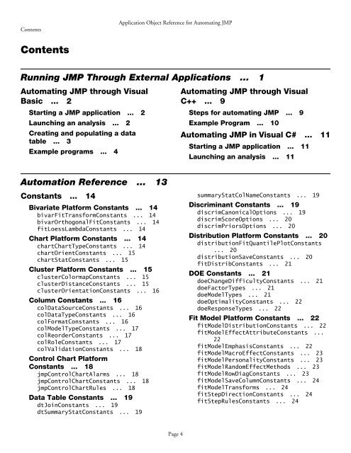 Automation Reference - JMP