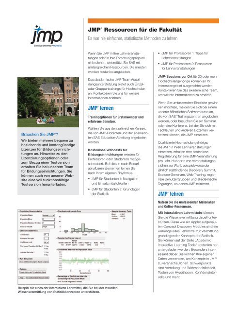 Seite der Ressourcen für Bildungseinrichtungen (PDF) - JMP