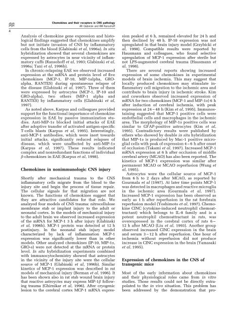 Chemokines and chemokine receptors in CNS pathology