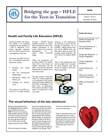 Bridging the gap â HFLE for the Teen in Transition - National Family ...