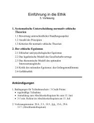 Einführung in die Ethik - Joachim Schummer Homepage