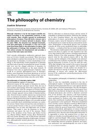 The philosophy of chemistry - Joachim Schummer Homepage