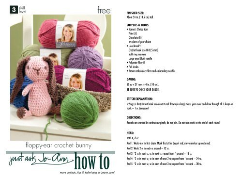 floppy-ear crochet bunny - Joann.com