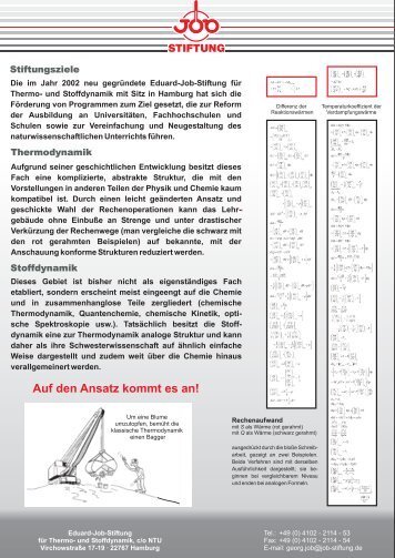 Stiftungsflyer (PDF) - Eduard-Job-Stiftung fÃ¼r Thermo