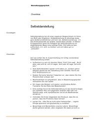 Selbstdarstellung - Jobagent.ch