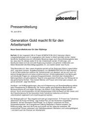 Pressemitteilung Generation Gold macht fit fÃ¼r ... - Jobcenter Herford