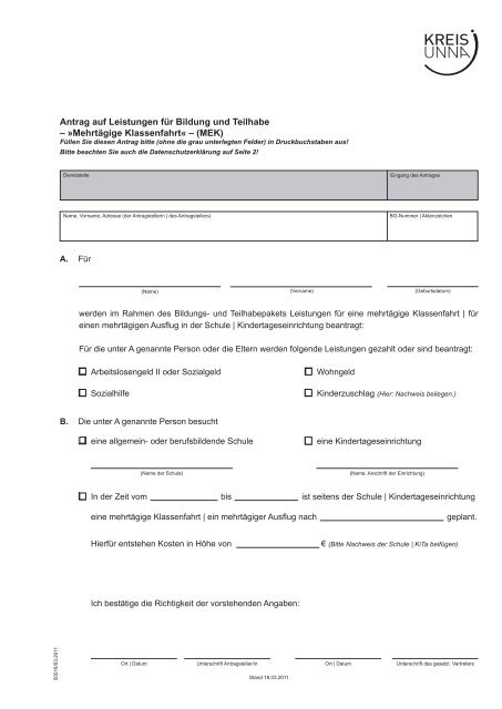 Antrag auf Leistungen fÃ¼r Bildung und Teilhabe - Jobcenter Kreis ...