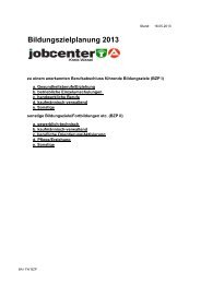 Bildungszielplanung 2013 - Jobcenter Kreis Wesel