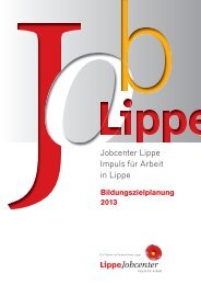 Bildungszielplanung 2013 - Jobcenter Lippe