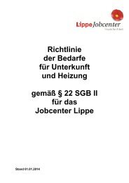 Bedarfe fÃ¼r Unterkunft und Heizung - Jobcenter Lippe