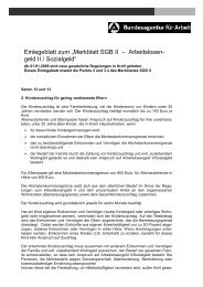 Einlegeblatt zum âMerkblatt SGB II â Arbeitslosen- geld II / Sozialgeldâ