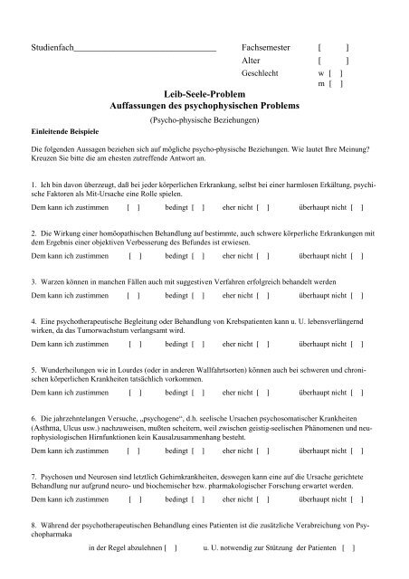 Leib-Seele-Problem 1.. - Jochen Fahrenberg