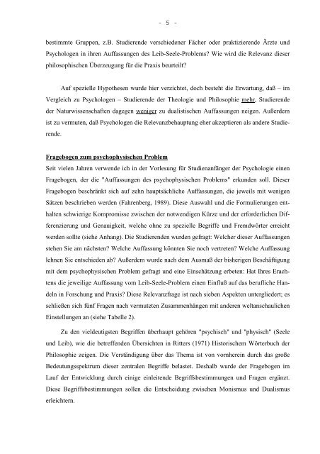Leib-Seele-Problem 1.. - Jochen Fahrenberg