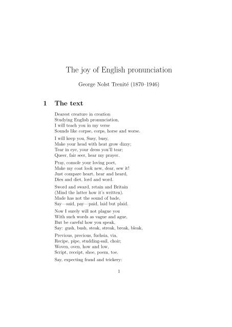The joy of English pronunciation - JochenEnglish