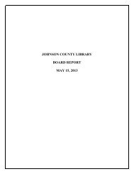 JOHNSON COUNTY LIBRARY BOARD REPORT MAY 15, 2013