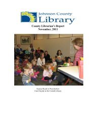 County Librarians Report November, 2011 - Johnson County Library