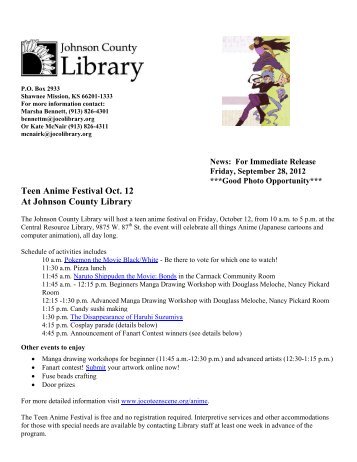 Press release (PDF) - Johnson County Library